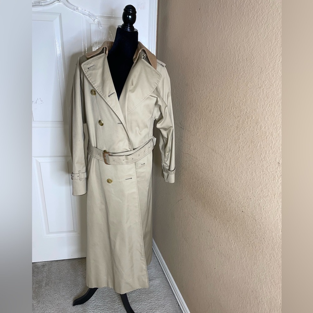 Vintage Burberry Trench Coat  Beige Nova Check Mac Trench Coat XX Long 12​